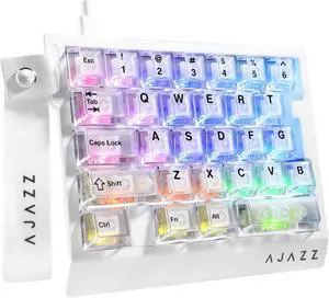 AK029 Wired 29 Keys One-Handed RGB Gaming Keyboard with 8000HZ,0.01mm RT Magnetic Switches Adjustable Actuation,Hotswappable Mechanical Keyboard,Aluminum Plate,Web Driver for Gamers-Transparent White AK029 Wired 29 Keys One-Handed RGB Gaming Keyboard with 8000HZ,0.01mm RT Magnetic Switches Adjustable Actuation,Hotswappable Mechanical Keyboard,Aluminum Plate,Web Driver for Gamers-Transparent White