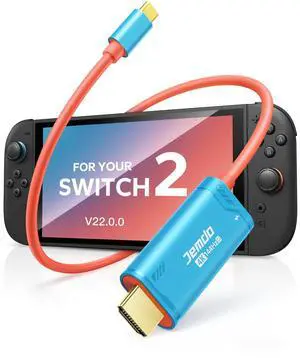 Switch 2 (22.0.0+) Dock HDMI Cable 4K@144Hz HDR, 6.6ft USB-C to HDMI 2.1 48Gbps High-Speed TV Dock, 100W PD Play While Charging Portable Travel HDMI Adapter, Compatible with Switch 2/2017/OLED Switch 2 (22.0.0+) Dock HDMI Cable 4K@144Hz HDR, 6.6ft USB-C to HDMI 2.1 48Gbps High-Speed TV Dock, 100W PD Play While Charging Portable Travel HDMI Adapter, Compatible with Switch 2/2017/OLED