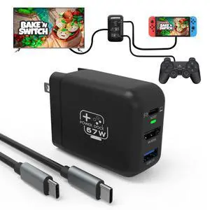 67W Portable Switch Dock Charger for Nintendo Switch, Compatible with OLED/Steam Deck/ROG Ally/Samsung Dex/iPad/MacBook, 4K 60Hz USB C TV Docking Station, with Charging and HDMI Output 67W Portable Switch Dock Charger for Nintendo Switch, Compatible with OLED/Steam Deck/ROG Ally/Samsung Dex/iPad/MacBook, 4K 60Hz USB C TV Docking Station, with Charging and HDMI Output