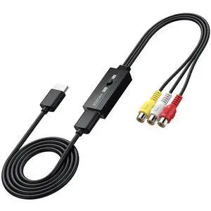 RCA to HDMI Converter - 4:3/16:9 Switch, AV to HDMI Adapter for TV RCA to HDMI Converter - 4:3/16:9 Switch, AV to HDMI Adapter for TV