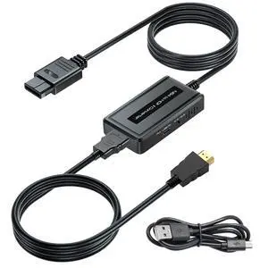 N64 to HDMI Adapter,Converter Adapter Supports 4:3/16:9 Aspect Ratio Switching Output,Compatible with Gamecube/N64/SNES/SFC Console,Converter with USB Cable N64 to HDMI Adapter,Converter Adapter Supports 4:3/16:9 Aspect Ratio Switching Output,Compatible with Gamecube/N64/SNES/SFC Console,Converter with USB Cable
