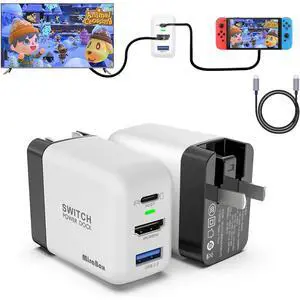 Switch Dock Charger for Nintendo Switch, 36W Portable TV Docking Station with 4K@60Hz HDMI/USB2.0/PD USB-C Fast Charging Ports, Full-Featured USB-C Cable Included Switch Dock Charger for Nintendo Switch, 36W Portable TV Docking Station with 4K@60Hz HDMI/USB2.0/PD USB-C Fast Charging Ports, Full-Featured USB-C Cable Included