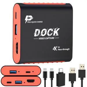 2-in-1 Capture Card Dock for Switch 2/Switch/Steam Deck, 1080P 60FPS 2-in-1 Capture Card Dock for Switch 2/Switch/Steam Deck, 1080P 60FPS
