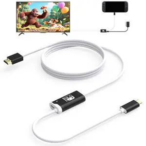 Switch 2 Dock, 4K@60HZ 6ft, USB C to HDMI Replacement Cable for Nintendo 2 Dock, Portable Travel TV Base Adapter Travel NS 2 Docking Station Cord Compatible with Nintendo OLED Switch 2 Dock, 4K@60HZ 6ft, USB C to HDMI Replacement Cable for Nintendo 2 Dock, Portable Travel TV Base Adapter Travel NS 2 Docking Station Cord Compatible with Nintendo OLED