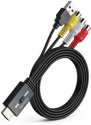 RCA to HDMI Converter Cable 4:3/16:9 Switch 1080P AV to HDMI Adapter RCA to HDMI Converter Cable 4:3/16:9 Switch 1080P AV to HDMI Adapter