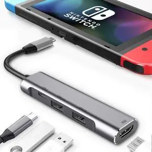 Switch Dock for Nintendo Switch 2/1 / OLED, 4 in 1 Switch TV Adapter with 4K HDMI, USB 3.0 Port, Type C 100W Charging, Portable Mini Switch Docking Station Switch Dock for Nintendo Switch 2/1 / OLED, 4 in 1 Switch TV Adapter with 4K HDMI, USB 3.0 Port, Type C 100W Charging, Portable Mini Switch Docking Station