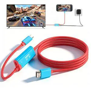 for Switch 2 dock, (Plug-and-Play) 4K@144HZ 6.6ft,USB C to HDMI Replacement Cable for Nintendo Switch Dock, Portable Travel TV Dock Adapter Travel NS2 Docking Station Cord for Nintendo Switch (Red) for Switch 2 dock, (Plug-and-Play) 4K@144HZ 6.6ft,USB C to HDMI Replacement Cable for Nintendo Switch Dock, Portable Travel TV Dock Adapter Travel NS2 Docking Station Cord for Nintendo Switch (Red)