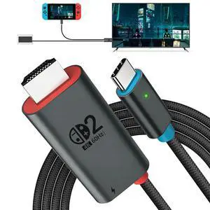 for Switch 2 Dock HDMI Adapter, 4K@60Hz TV Output, PD 100W USB-C Fast Charging, Type-C to HDMI Cable Compatible with Switch 2/OLED/Steam Deck/ROG Ally/Laptops/Phones for Switch 2 Dock HDMI Adapter, 4K@60Hz TV Output, PD 100W USB-C Fast Charging, Type-C to HDMI Cable Compatible with Switch 2/OLED/Steam Deck/ROG Ally/Laptops/Phones
