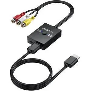 RCA to HDMI Converter, AV to HDMI Adapter with 4:3/16:9 Aspect Ratio Switch, Supports 1080P/720P, Includes 1.5ft HDMI Cable for Retro Game Consoles (PS1, PS2, Wii, N64, DVD, VHS, VCR) RCA to HDMI Converter, AV to HDMI Adapter with 4:3/16:9 Aspect Ratio Switch, Supports 1080P/720P, Includes 1.5ft HDMI Cable for Retro Game Consoles (PS1, PS2, Wii, N64, DVD, VHS, VCR)