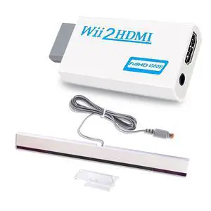 2 in 1 Accessories Bundle Kits for Wii, Wired Infrared Ray Sensor Bar and Wii to hdmi Converter Compatible with Nintendo Wii 2 in 1 Accessories Bundle Kits for Wii, Wired Infrared Ray Sensor Bar and Wii to hdmi Converter Compatible with Nintendo Wii