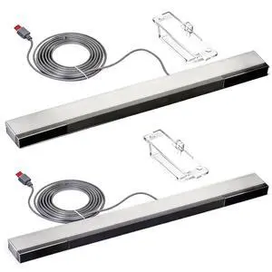 2 Pack Wired Wii Sensor Bar, Motion Game Accessories for Wii and Wii U 2 Pack Wired Wii Sensor Bar, Motion Game Accessories for Wii and Wii U