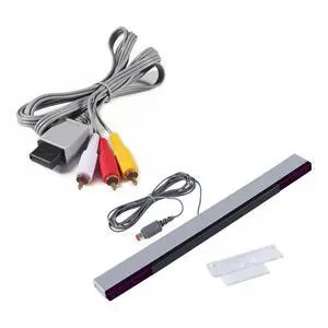 AV Cable and Sensor Bar for Wii Wii U, Audio Video AV Cable Cord and Wired Infrared Ray Sensor Bar for Nintendo Wii and Wii U AV Cable and Sensor Bar for Wii Wii U, Audio Video AV Cable Cord and Wired Infrared Ray Sensor Bar for Nintendo Wii and Wii U