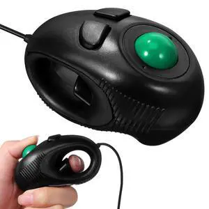 1 Pc Wired Handheld Trackball Mouse - Ergonomic 4D Finger Thumb Controller for Laptop Computer PC Mobile Office Work Portable Off Table Design Black 4.33 x 2.36 x 1.97 in 1 Pc Wired Handheld Trackball Mouse - Ergonomic 4D Finger Thumb Controller for Laptop Computer PC Mobile Office Work Portable Off Table Design Black 4.33 x 2.36 x 1.97 in