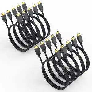 4K HDMI Cable 3FT 10-Pack, HDMI to HDMI 3 Foot High Speed HDMI 2.0 Cable Shielded Cord with Ethernet Support 4K@60Hz, 2K, HDR, ARC, 3D Compatible with Monitor, Roku/Fire TV, Laptop, PS5/4, Blu-ray 4K HDMI Cable 3FT 10-Pack, HDMI to HDMI 3 Foot High Speed HDMI 2.0 Cable Shielded Cord with Ethernet Support 4K@60Hz, 2K, HDR, ARC, 3D Compatible with Monitor, Roku/Fire TV, Laptop, PS5/4, Blu-ray