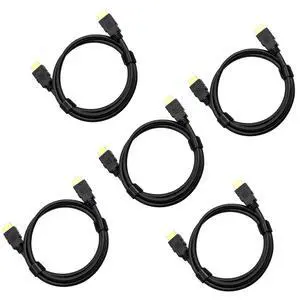 4K HDMI Cable 6ft/1.8m 5-Pack, 2.0 Ultra HD, 18Gbps High-Speed, Black Cord 4K HDMI Cable 6ft/1.8m 5-Pack, 2.0 Ultra HD, 18Gbps High-Speed, Black Cord