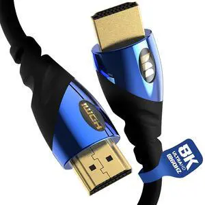 8K HDMI Cable Xbox Series X & PlayStation 5 HDMI Cable w/ 24K Gold Contacts & V-Grip, 48 Gbps Speed, 60/120 Hz Refresh Rate, Dynamic HDR & eARC for Superior Visuals & Audio (12 FT) New Model 8K HDMI Cable Xbox Series X & PlayStation 5 HDMI Cable w/ 24K Gold Contacts & V-Grip, 48 Gbps Speed, 60/120 Hz Refresh Rate, Dynamic HDR & eARC for Superior Visuals & Audio (12 FT) New Model