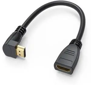 8K HDMI 2.1 Extension Cable 90 Degree Down Angle Short 0.5FT 8K HDMI 2.1 Extension Cable 90 Degree Down Angle Short 0.5FT