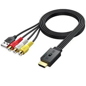 RCA to HDMI Converter with Aspect Ratio Switch (4:3/16:9), 1080P/720P AV to HDMI Composite CVBS Video Audio Adapter Supports PAL/NTSC for Wii/N64/PS2 RCA to HDMI Converter with Aspect Ratio Switch (4:3/16:9), 1080P/720P AV to HDMI Composite CVBS Video Audio Adapter Supports PAL/NTSC for Wii/N64/PS2