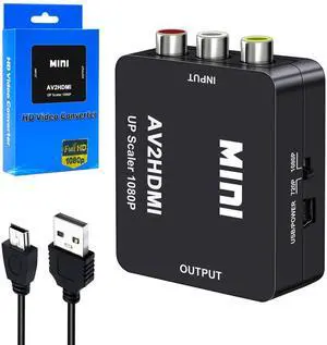 RCA AV to HDMI Converter, 1080P RCA Composite CVBS Audio Video Converter Supporting PAL/NTSC Compatible with PC/Laptop/Xbox /PS4 /TV/STB/VHS/VCR/Blue-Ray RCA AV to HDMI Converter, 1080P RCA Composite CVBS Audio Video Converter Supporting PAL/NTSC Compatible with PC/Laptop/Xbox /PS4 /TV/STB/VHS/VCR/Blue-Ray