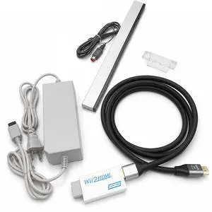 Wii Accessories, AC Power Cord, Wii to HDMI Adapter, USB Motion Sensor Bar | 4-IN1, Wii Sensor Bar, AC Power Supply, Wii to HDMI Adapter Converter with HDMI Cable for Nintendo Wii Console, Sport Games Wii Accessories, AC Power Cord, Wii to HDMI Adapter, USB Motion Sensor Bar | 4-IN1, Wii Sensor Bar, AC Power Supply, Wii to HDMI Adapter Converter with HDMI Cable for Nintendo Wii Console, Sport Games