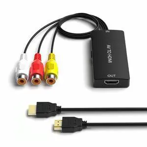 RCA to HDMI Converter, AV to HDMI Adapter Support 1080P/720P for PS2/PS3/N64/Wii/VHS/VCR/DVD/Blue-Ray Players etc. RCA to HDMI Converter, AV to HDMI Adapter Support 1080P/720P for PS2/PS3/N64/Wii/VHS/VCR/DVD/Blue-Ray Players etc.