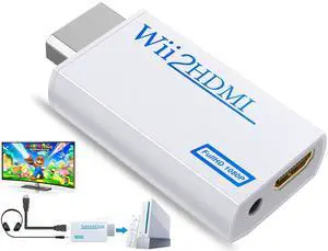 Wii to HDMI Converter, Wii2 to HDMI for HD Video Audio Output with 3.5mm Audio Jack, Supports All Wii Display Modes 1080P 720P, Wii, Wii U, HDTV, Monitor, NTSC Wii to HDMI Converter, Wii2 to HDMI for HD Video Audio Output with 3.5mm Audio Jack, Supports All Wii Display Modes 1080P 720P, Wii, Wii U, HDTV, Monitor, NTSC