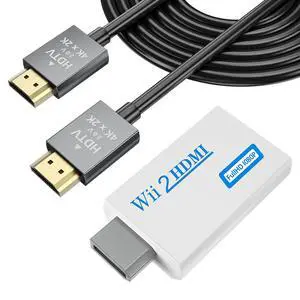 Wii HDMI Adapter 1080P with 3.5mm Audio Jack, HDMI Converter with 4.92ft HDMI Cable Compatible with Wii/Wii U Accessories Bundle Kits (HDMI Converter+HDMI Cable) Wii HDMI Adapter 1080P with 3.5mm Audio Jack, HDMI Converter with 4.92ft HDMI Cable Compatible with Wii/Wii U Accessories Bundle Kits (HDMI Converter+HDMI Cable)