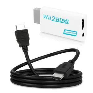 Wii to HDMI Adapter with 5FT HDMI Cable Wii to HDMI Converter,White Wii to HDMI Adapter with 5FT HDMI Cable Wii to HDMI Converter,White