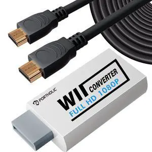 Wii to HDMI Converter 1080P with 5ft High Speed HDMI Cable Wii2 HDMI Adapter Output Video&Audio with 3.5mm Jack Audio, Support All Wii Display 720P, NTSC, Compatible with Full HD Devic Wii to HDMI Converter 1080P with 5ft High Speed HDMI Cable Wii2 HDMI Adapter Output Video&Audio with 3.5mm Jack Audio, Support All Wii Display 720P, NTSC, Compatible with Full HD Devic