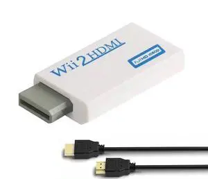 Wii to HDMI Adapter, WII to Hdmi Converter, Connect Wii Console to HDMI Display Monitor with 3.5mm Audio Supports All Wii Display Modes Wii to HDMI Adapter, WII to Hdmi Converter, Connect Wii Console to HDMI Display Monitor with 3.5mm Audio Supports All Wii Display Modes