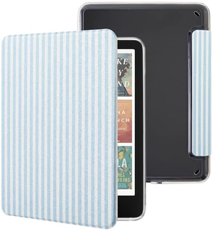 Clear Case for 7'' Kindle Paperwhite 12th Gen 2024 & Colorsoft | Auto Wake/Sleep, Clear PC Case, Soft TPU Edge, Lightweight, For Bookish Travelers, Elegant Print, Blue & White Stripes Clear Case for 7'' Kindle Paperwhite 12th Gen 2024 & Colorsoft | Auto Wake/Sleep, Clear PC Case, Soft TPU Edge, Lightweight, For Bookish Travelers, Elegant Print, Blue & White Stripes
