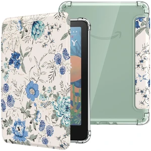 Case for Kindle Paperwhite 12th Gen & Colorsoft 2024,White Blue Floral | Ultra Clear Soft Flexible Transparent TPU Back Cover Light Shell with Auto Wake/Sleep Case for Kindle Paperwhite 12th Gen & Colorsoft 2024,White Blue Floral | Ultra Clear Soft Flexible Transparent TPU Back Cover Light Shell with Auto Wake/Sleep