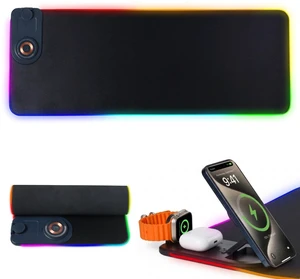 RGB Gaming Mouse Pad, Wireless Charging Mousepad, Mouse Mat | 800*300*4mm, 15 Light Modes, Anti-Slip Base, Wireless Charging for Watches, Headphones, and Mobile Phones RGB Gaming Mouse Pad, Wireless Charging Mousepad, Mouse Mat | 800*300*4mm, 15 Light Modes, Anti-Slip Base, Wireless Charging for Watches, Headphones, and Mobile Phones