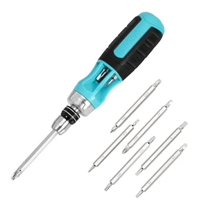 Ratcheting Screwdriver, 12-in-1 Multi-bit Screw Drivers | Premium S2 Steel, Innovated Bits Quick-Load Mechanism, with Phillips, Slotted, Torx, Square Bits Stored in Handle Ratcheting Screwdriver, 12-in-1 Multi-bit Screw Drivers | Premium S2 Steel, Innovated Bits Quick-Load Mechanism, with Phillips, Slotted, Torx, Square Bits Stored in Handle