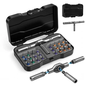 Ratchet Allen Wrench Set, Mini Ratchet Set, 24 in 1 Magnetic Screwdriver Sets Multi Bit Ratcheting Screwdriver Set with Storage Case S2 Steel Bits Suitable for Furniture Assembly Ratchet Allen Wrench Set, Mini Ratchet Set, 24 in 1 Magnetic Screwdriver Sets Multi Bit Ratcheting Screwdriver Set with Storage Case S2 Steel Bits Suitable for Furniture Assembly
