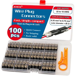 100PCS Double Wire Plug in Connector Quick Wire Connectors | No Stripping Flame Retardant, with Locking Buckle, For Low-voltage Circuits, LED lights, Speakers, DIY, 2 Pin 100PCS Double Wire Plug in Connector Quick Wire Connectors | No Stripping Flame Retardant, with Locking Buckle, For Low-voltage Circuits, LED lights, Speakers, DIY, 2 Pin