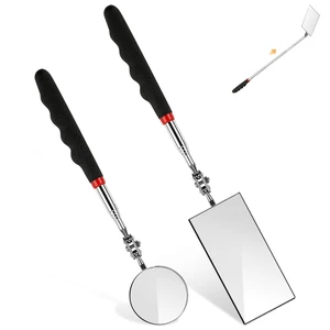 Telescoping Inspection Mirror, 2 Pack Round & Rectangular Mechanic Mirrors | Extendable Reach, 360° Swivel Heads, Comfort Grip for Auto Repair, Engines, Appliances, Plumbing and Home Inspection Telescoping Inspection Mirror, 2 Pack Round & Rectangular Mechanic Mirrors | Extendable Reach, 360° Swivel Heads, Comfort Grip for Auto Repair, Engines, Appliances, Plumbing and Home Inspection