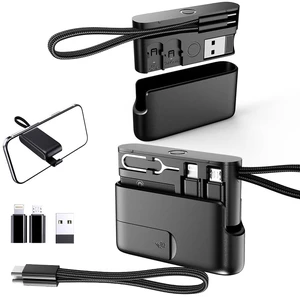Fast Charging USB Adapter Kit, USB-C to USB-C Cable with USB-A, USB-C & Lightning Adapters, SIM Card Eject Tool, Data Transfer Travel Organizer Box Fast Charging USB Adapter Kit, USB-C to USB-C Cable with USB-A, USB-C & Lightning Adapters, SIM Card Eject Tool, Data Transfer Travel Organizer Box