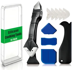 3 in 1 Caulking Tool, Silicone Sealant Finishing Tool, Caulk Remover Kit | Multi-functional set with grout scraper, silicone pads and caulk finishing tools for bathroom, kitchen, tub and tile sealing. 3 in 1 Caulking Tool, Silicone Sealant Finishing Tool, Caulk Remover Kit | Multi-functional set with grout scraper, silicone pads and caulk finishing tools for bathroom, kitchen, tub and tile sealing.