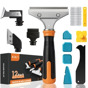 4 in 1 Caulking Tool Kit, Multi-Function Caulk Remover Tool(Orange) | Grout Removal Tool, Silicone Sealant Cleaner for Bathroom, Shower, Tile, Window, Household Caulk Kit 4 in 1 Caulking Tool Kit, Multi-Function Caulk Remover Tool(Orange) | Grout Removal Tool, Silicone Sealant Cleaner for Bathroom, Shower, Tile, Window, Household Caulk Kit
