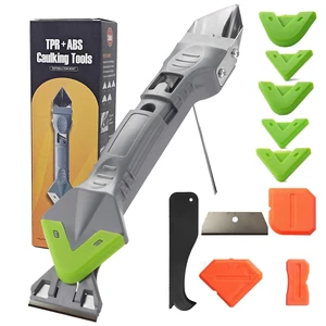 Caulking Tool 5 in 1, Caulk Remover & Sealant Finishing Tool, 10-Piece Kit | 5 Silicone Pads + 2 Stainless Steel Blades + 4 Angle Scrapers | Seam Repair for Kitchen, Bathroom, Tile & Window Joints Caulking Tool 5 in 1, Caulk Remover & Sealant Finishing Tool, 10-Piece Kit | 5 Silicone Pads + 2 Stainless Steel Blades + 4 Angle Scrapers | Seam Repair for Kitchen, Bathroom, Tile & Window Joints