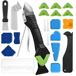 Silicone Caulking Tool Kit, Caulk Remover & Grout Removal Tool | Sealant Finishing Tool with Stainless Steel Head for Bathroom Shower Bathtub Tile DIY Household Renovation Silicone Caulking Tool Kit, Caulk Remover & Grout Removal Tool | Sealant Finishing Tool with Stainless Steel Head for Bathroom Shower Bathtub Tile DIY Household Renovation