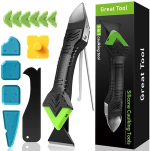 5 in 1 Silicone Caulking Tool Kit, Caulk Remover Tool with Stainless Steel Head,Caulk Finishing Tool with Different Angles,Grout Removal Tool for Kitchen Sink Washroom Floor Bathroom Toilet Caulking 5 in 1 Silicone Caulking Tool Kit, Caulk Remover Tool with Stainless Steel Head,Caulk Finishing Tool with Different Angles,Grout Removal Tool for Kitchen Sink Washroom Floor Bathroom Toilet Caulking