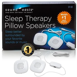 Pillow Speakers, 2 UltraThin Stereo Speakers, Volume Control, Surround Sound for Music, Sleep, Tinnitus Masking, Connect to External Sound Source with 1/8" 3.5mm Headphone Jack Plug, White Pillow Speakers, 2 UltraThin Stereo Speakers, Volume Control, Surround Sound for Music, Sleep, Tinnitus Masking, Connect to External Sound Source with 1/8" 3.5mm Headphone Jack Plug, White