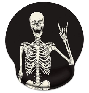 Ergonomic Mouse Pad with Wrist Support, Skull Skeleton | Human Black Non-Slip Rubber Base Mousepad for Home Office Gaming Working Computers Laptop Easy Typing & Pain Relief Ergonomic Mouse Pad with Wrist Support, Skull Skeleton | Human Black Non-Slip Rubber Base Mousepad for Home Office Gaming Working Computers Laptop Easy Typing & Pain Relief