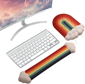 Gel Cloud Keyboard Wrist Rest Cute Rainbow Mouse Pad with Wrist Rest for Computer Keyboard and Mouse Pad Set PU Base Silicone Ergonomic White Cloud Wrist Pad Support for Gaming Desk Laptop Home Office Gel Cloud Keyboard Wrist Rest Cute Rainbow Mouse Pad with Wrist Rest for Computer Keyboard and Mouse Pad Set PU Base Silicone Ergonomic White Cloud Wrist Pad Support for Gaming Desk Laptop Home Office