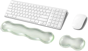 Gel Keyboard Wrist Rest Set, Clear Wrist Rest for Keyboard and Mouse, Ergonomic Keyboard Mouse Wrist Rest for Typing Pain Relief, Suitable for Office, Gaming, Computer, Laptop - Transparent Green Gel Keyboard Wrist Rest Set, Clear Wrist Rest for Keyboard and Mouse, Ergonomic Keyboard Mouse Wrist Rest for Typing Pain Relief, Suitable for Office, Gaming, Computer, Laptop - Transparent Green