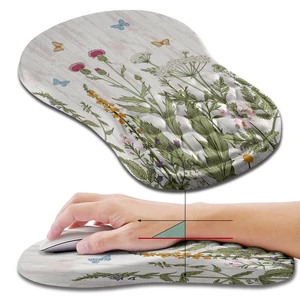 Ergonomic Mouse Pad Wrist Support, Wrist Rest Mousepad for Carpal Tunnel Pain Relief with Integrated Memory Foam Slope Massage Bulge (11.8x7.9 inch,Garden Flowers Ergonomic Mouse Pad Wrist Support, Wrist Rest Mousepad for Carpal Tunnel Pain Relief with Integrated Memory Foam Slope Massage Bulge (11.8x7.9 inch,Garden Flowers