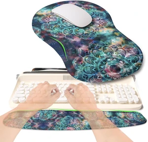 2-in-1 Ergonomic Set, Wave Rise Keyboard Wrist Rest and Massage Bulge Slope Mouse Pad Wrist Support, Cushion Memory Foam Integrated to Relieve Wrist Pain, Galaxy Mandala 2-in-1 Ergonomic Set, Wave Rise Keyboard Wrist Rest and Massage Bulge Slope Mouse Pad Wrist Support, Cushion Memory Foam Integrated to Relieve Wrist Pain, Galaxy Mandala