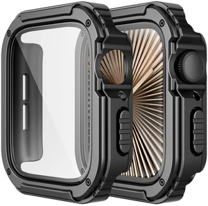 2 Pack Rugged Case Compatible for Apple Watch 46mm Series 11 10 with Tempered Glass Screen Protector, Military All Around Hard TPU Protective Cover Case Shockproof Bumper for iWatch Men 46mm 2 Pack Rugged Case Compatible for Apple Watch 46mm Series 11 10 with Tempered Glass Screen Protector, Military All Around Hard TPU Protective Cover Case Shockproof Bumper for iWatch Men 46mm